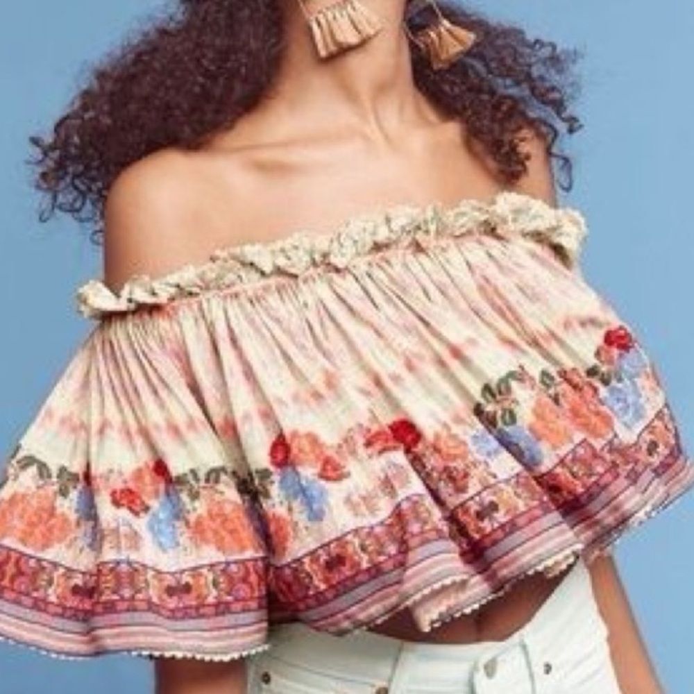 Anthropologie Bhanuni by Jyoti Villa Cropped Sequin Top Small